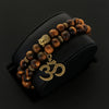 TCC™ Natural Tiger Eye Stone Om Buddha Bracelet